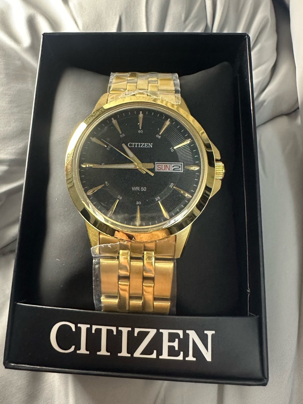 Citizen Gold-Tone Bracelet Watch with Black Dial